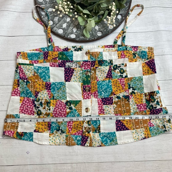 NWT Anthropologie/Pilcro Patchwork Spaghetti Strap Boxy Tank - Picture 6 of 13